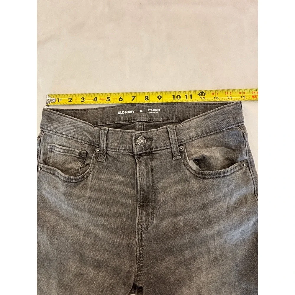 Old Navy Boys Straight Built-In Flex Jeans Size 16 Charcoal Gray Denim